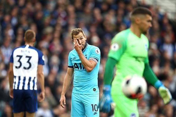 Harry Kane barely had a sight of Brighton&#039;s goal