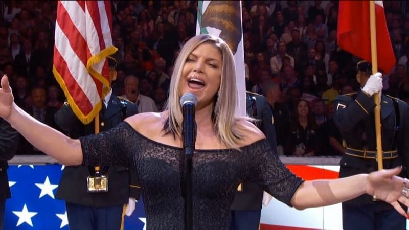 Fergie sings the National Anthem at the 2018 NBA All-Star Game