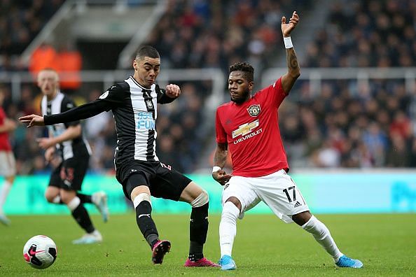 Fred was unable to find a footing in the game against Newcastle United.