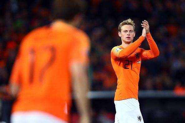 Frenkie de Jong (R) has been a key figure in Netherlands&#039; midfield