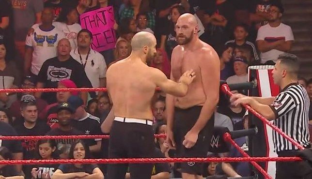 Tyson Fury in an in-ring segment with Cesaro on Raw