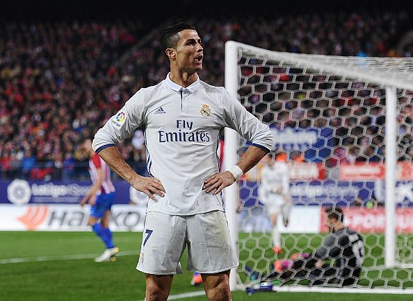 Cristiano Ronaldo Calma el Camp Nou 5 times (calma celebration) animated gif