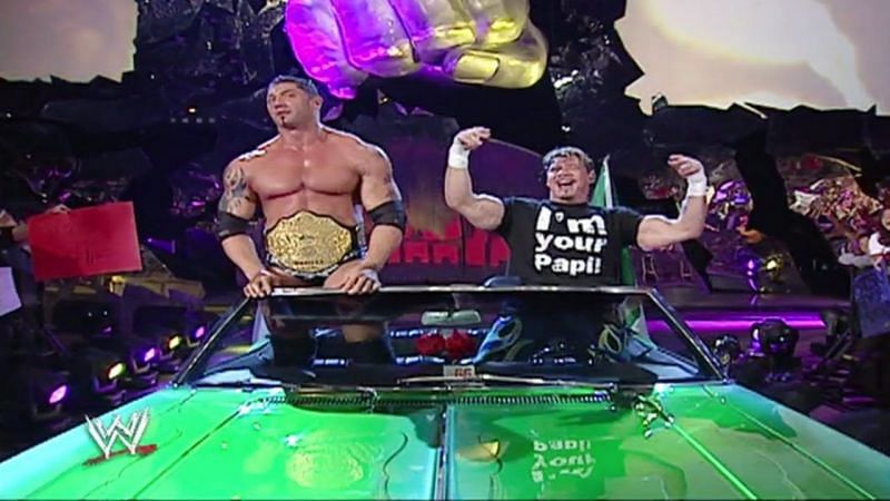 Eddie Guerrero taught Batista how to make a grand entrance!