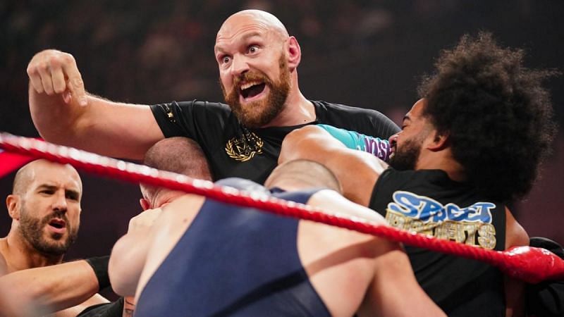 Braun Strowman and Tyson Fury brawled on RAW