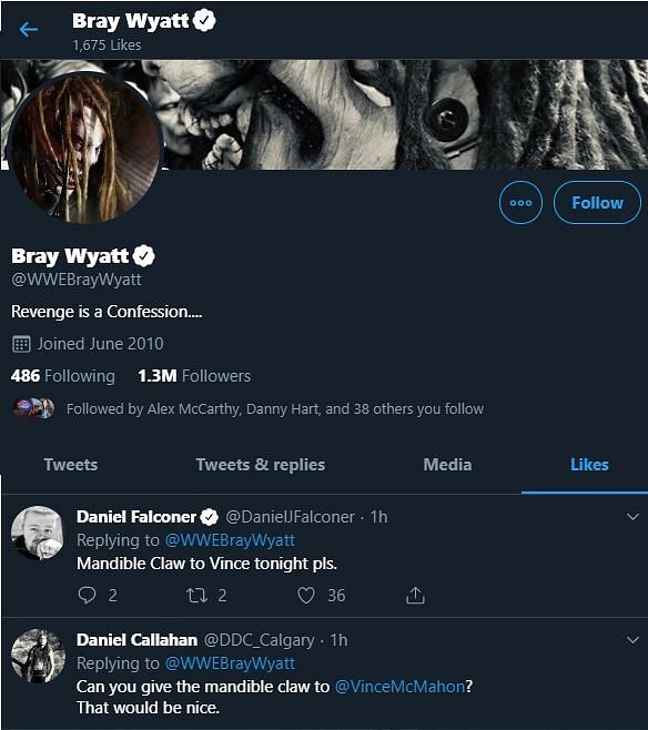 Bray Wyatt has been liking some interesting tweets...