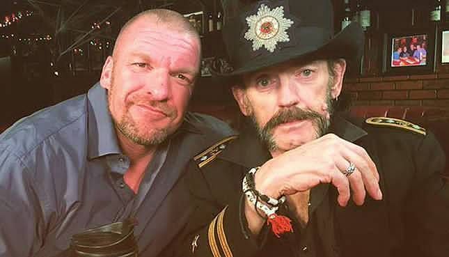 Triple H with Motorhead&#039;s Lemmy Kilmister.