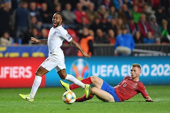 Sterling (L) wasn&#039;t at his best against the Czech Republic