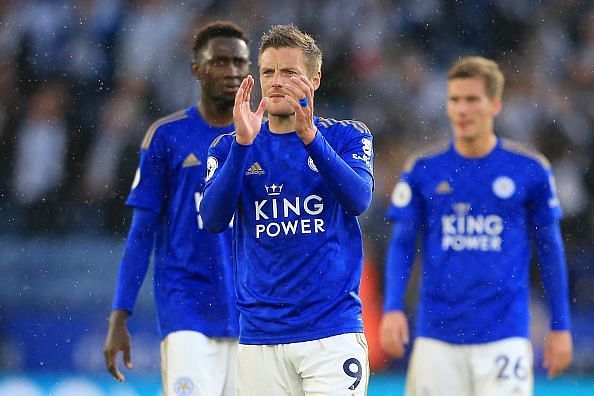 Vardy has scored in four consecutive Premier League games at the King Power Stadium.