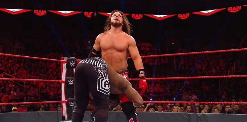 AJ Styles defending his United States Title against Cedric Alexander
