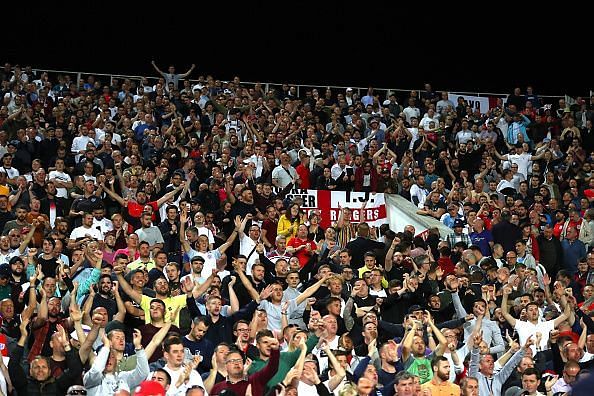 The fantastic England supporters drowned out much of the negative chanting from Bulgaria