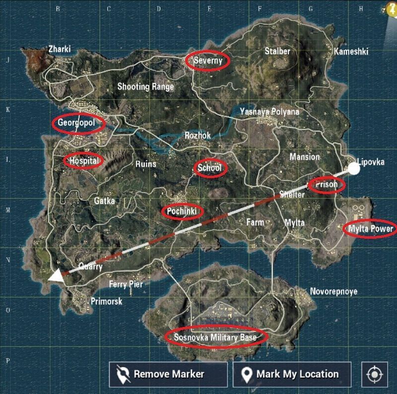 Helicopter Spawn locations in PUBG Mobile Payload Mode