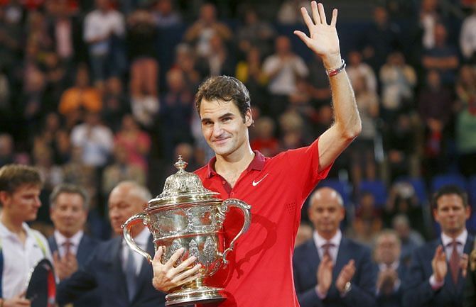 Federer celebrates his 6th Basel title in 2014