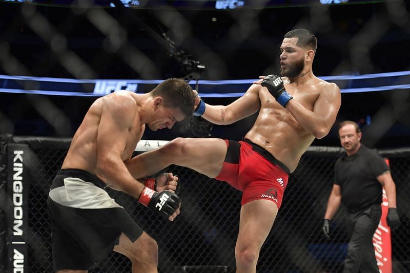 Jorge Masvidal (R) is looking to run it back with Demian Maia (L)