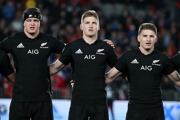 The three brothers before New Zealand&#039;s opening match against Samoa