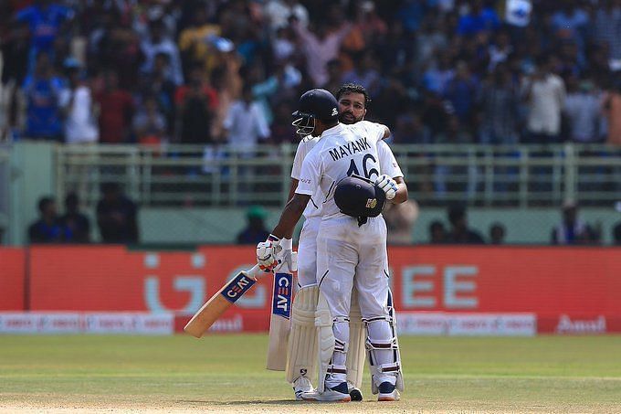 Mayank Agarwal and Rohit Sharma had stitched a partnership of 317 runs in the first innings