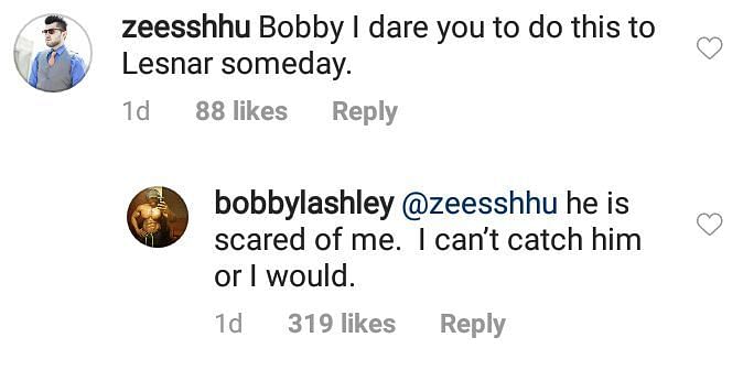The comment on Lashley&#039;s Instagram