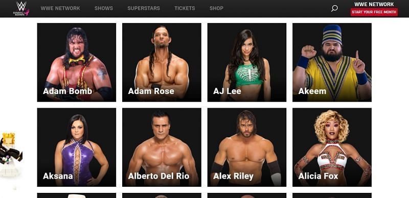 WWE&#039;s Alumni section