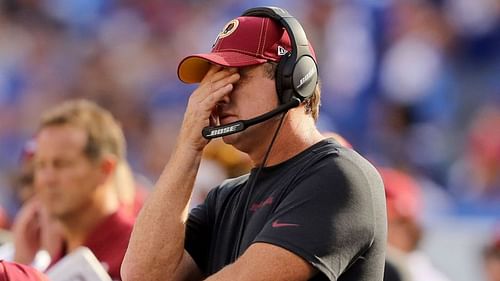 Jay Gruden on the sideline during the Redskins' loss to the Giants