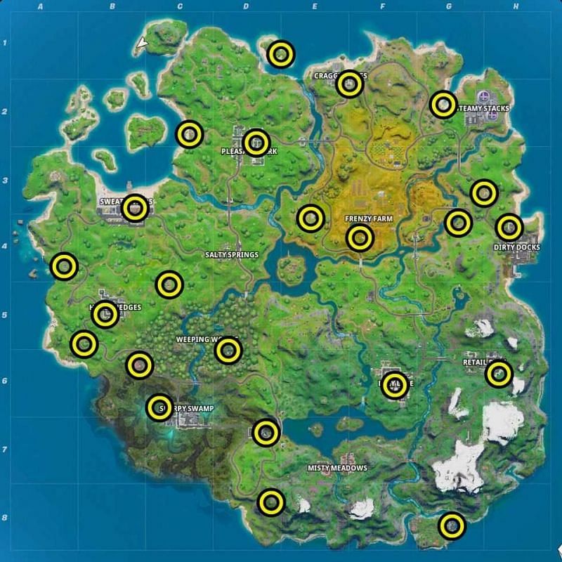 Locations of upgrade benches