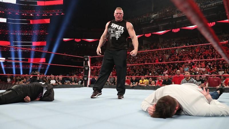 Brock Lesnar destroyed Rey Mysterio and his son Dominick