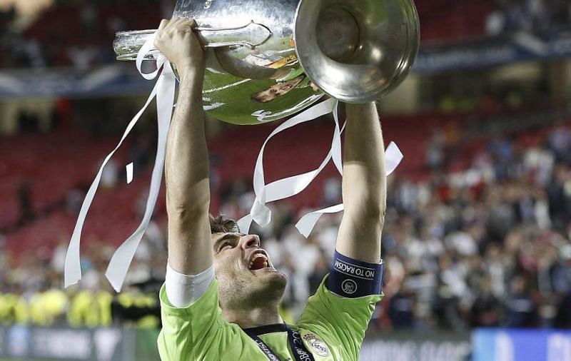 Casillas celebrates his third Champions League title with Real Madrid in 2014