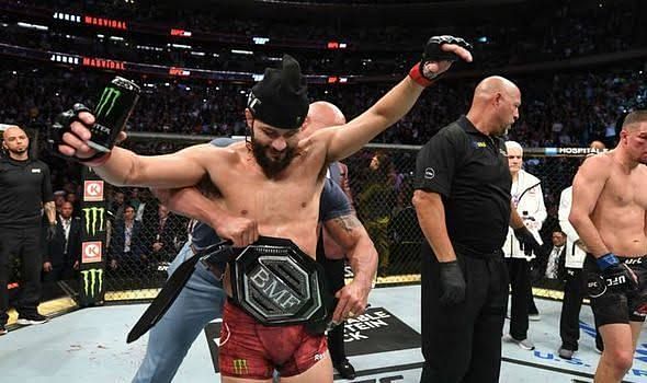 &#039;The Rock&#039; puts the BMF belt around Jorge Masvidal