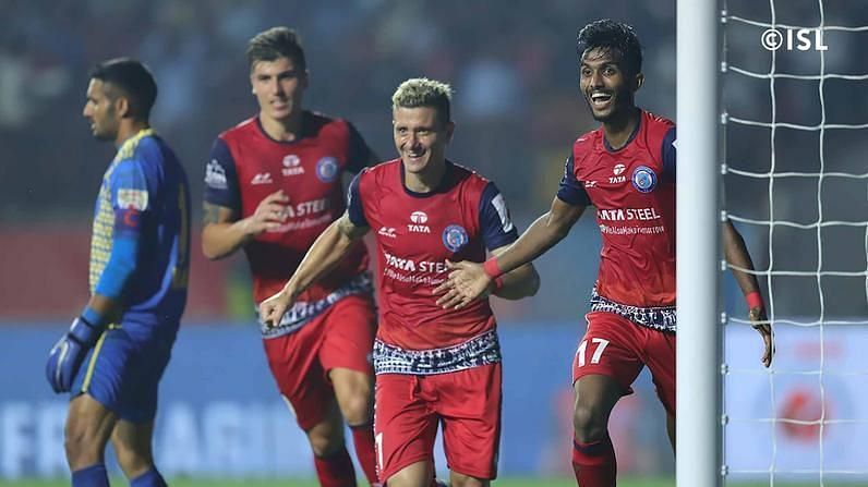 In Piti&#039;s (middle) absence, Castel and Farukh will have to drive the Jamshedpur attack (Image: ISL)