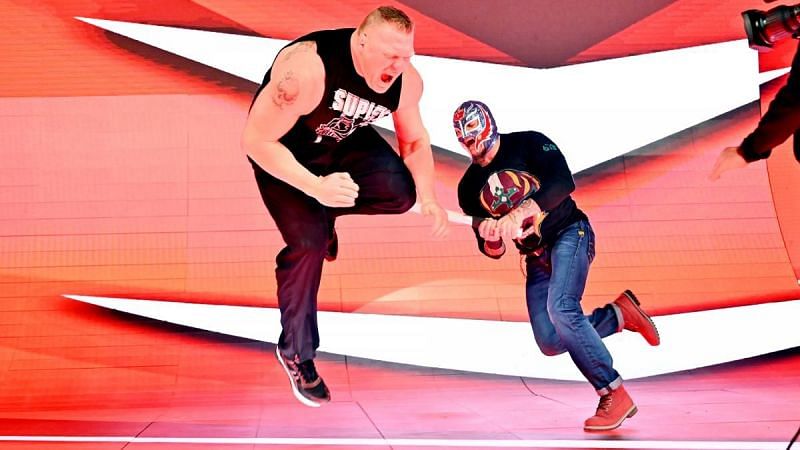 Brock Lesnar and Rey Mysterio on RAW