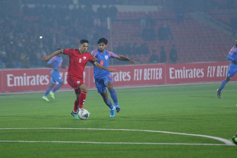 The Afghan defenders were good at what they were told to do, isolate Sunil Chhetri and waste valuable time (Image Credits: AIFF Media)