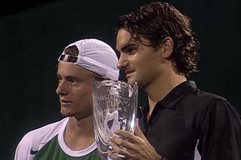 Roger Federer beat Lleyton Hewitt to win the 2004 ATP Finals in Houston