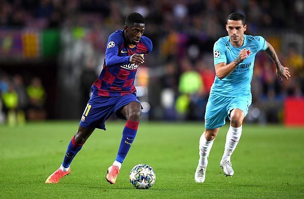 Dembele struggled against Slavia Prague