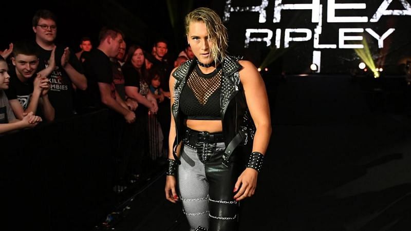 Rhea Ripley makes her way to the ring