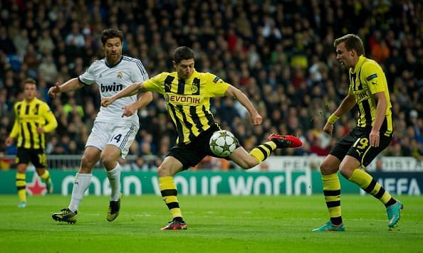 Lewandowski scored four goals against Real Madrid