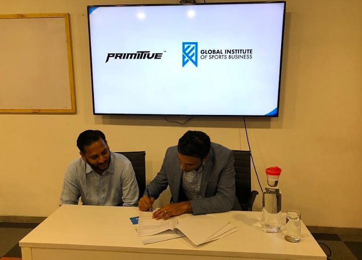 Karthik Ranganathan, Director - Primitive Sports and Neel Shah, Program Director - GISB during the signing of the agreement