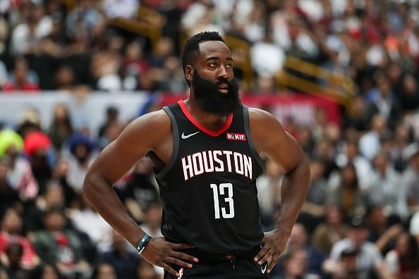 James Harden leads the league in points per game