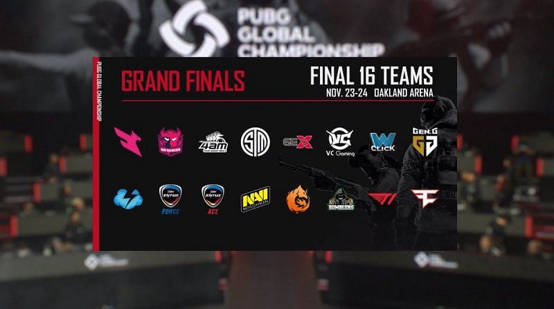 The final 16 teams.