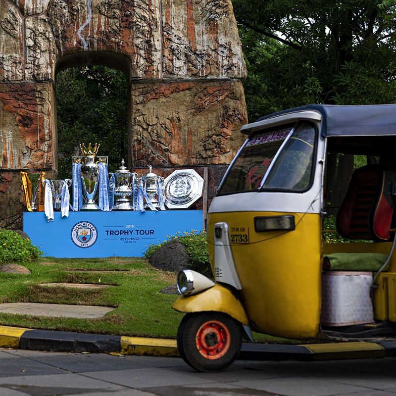 Manchester City&#039;s trophy tour.