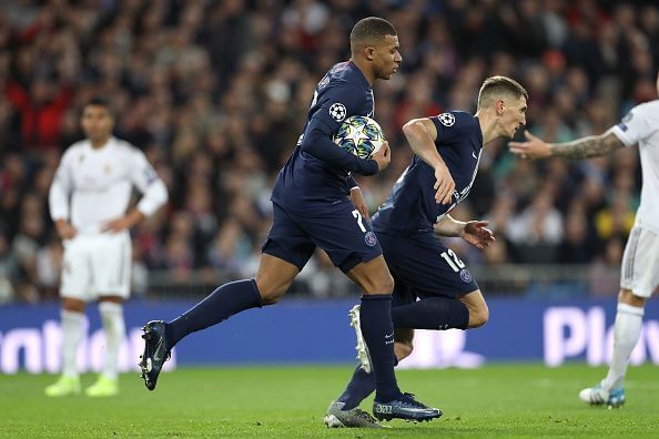 Kylian Mbappe against Real Madrid