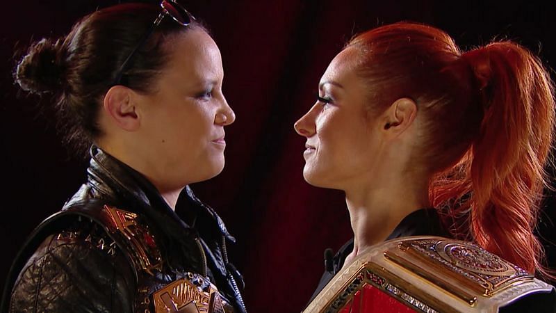 Shayna Baszler and Becky Lynch stare each other down on RAW