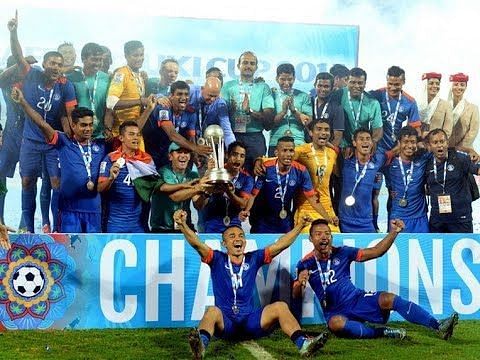 India celebrating the 2016 SAFF Cup final victory