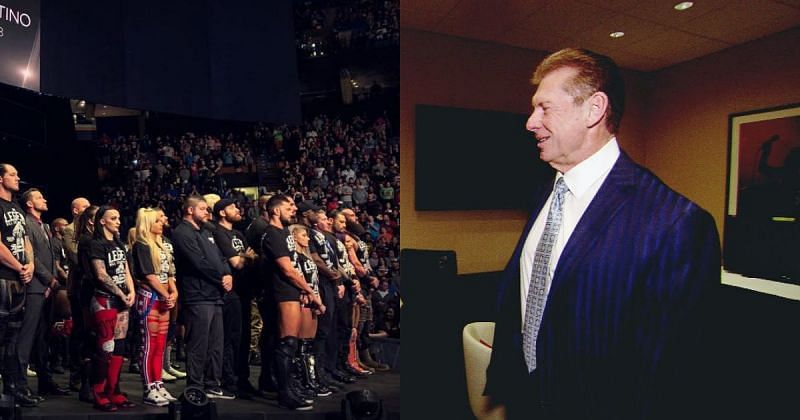 WWE Roster and Vince McMahon.