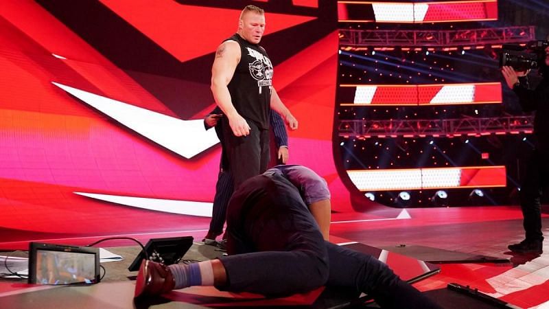 Lesnar attacked RAW commentator Dio Maddin