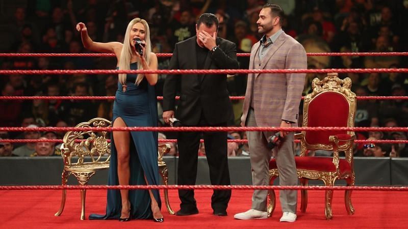 Rusev and Lana during the Divorce Court segment on WWE RAW