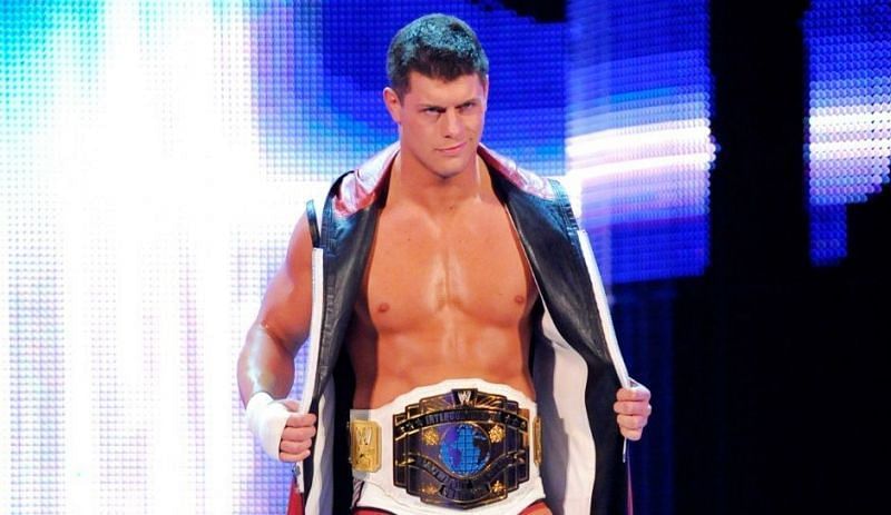 Cody Rhodes showing off the IC Title