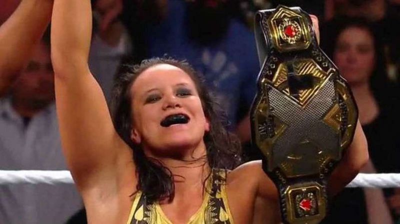 Shayna Baszler, posing with the NXT Women&#039;s Championship