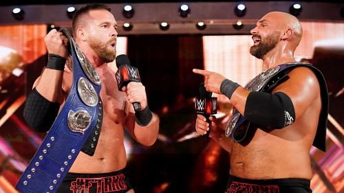 The Revival with the SmackDown Tag Team Titles