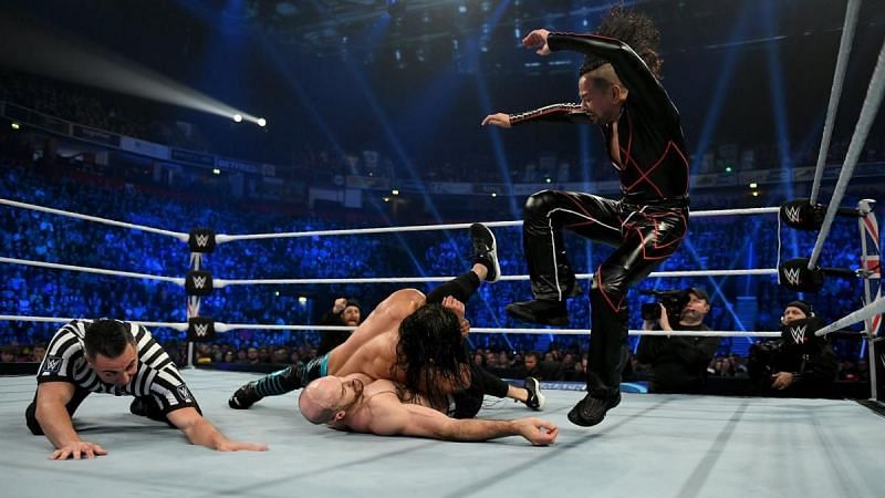 Nakamura in action on SmackDown this week