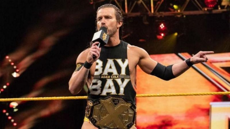 Adam Cole, trying to talk his way out of having to wrestling Keith Lee... probably.
