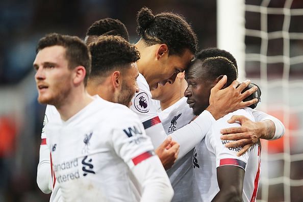 The Reds celebrate a Sadio Mane goal