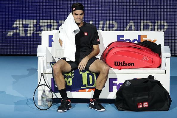 Federer struggled to hold serve in his semi-final match against Tsitsipas